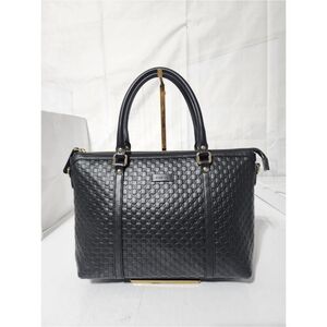 GUCCI Soft Microguccissima Small Zippered Tote Black